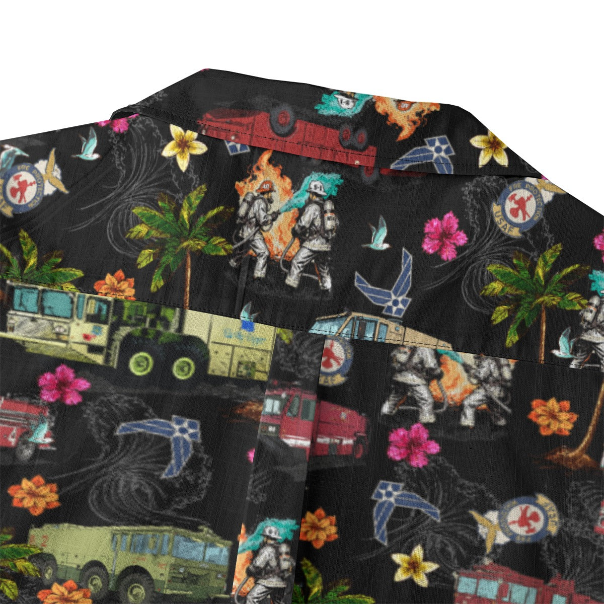 Air Force Firefighters Fundraiser Hawaiian Shirt by Island Vibes For Life - Black