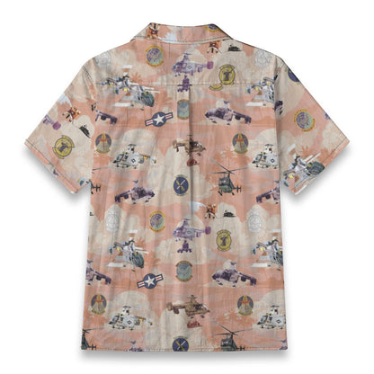 HH-43 "Huskie" Hawaiian Shirt – Cotton Edition | PEDRO-Inspired Vintage Aviation Vibes - Red