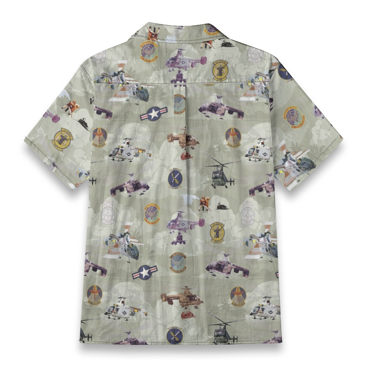 HH-43 "Huskie" Hawaiian Shirt – Cotton Edition | PEDRO-Inspired Vintage Aviation Vibes - OD Green