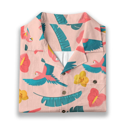 "Colorful Plumage" Hawaiian Shirt - 100% Cotton