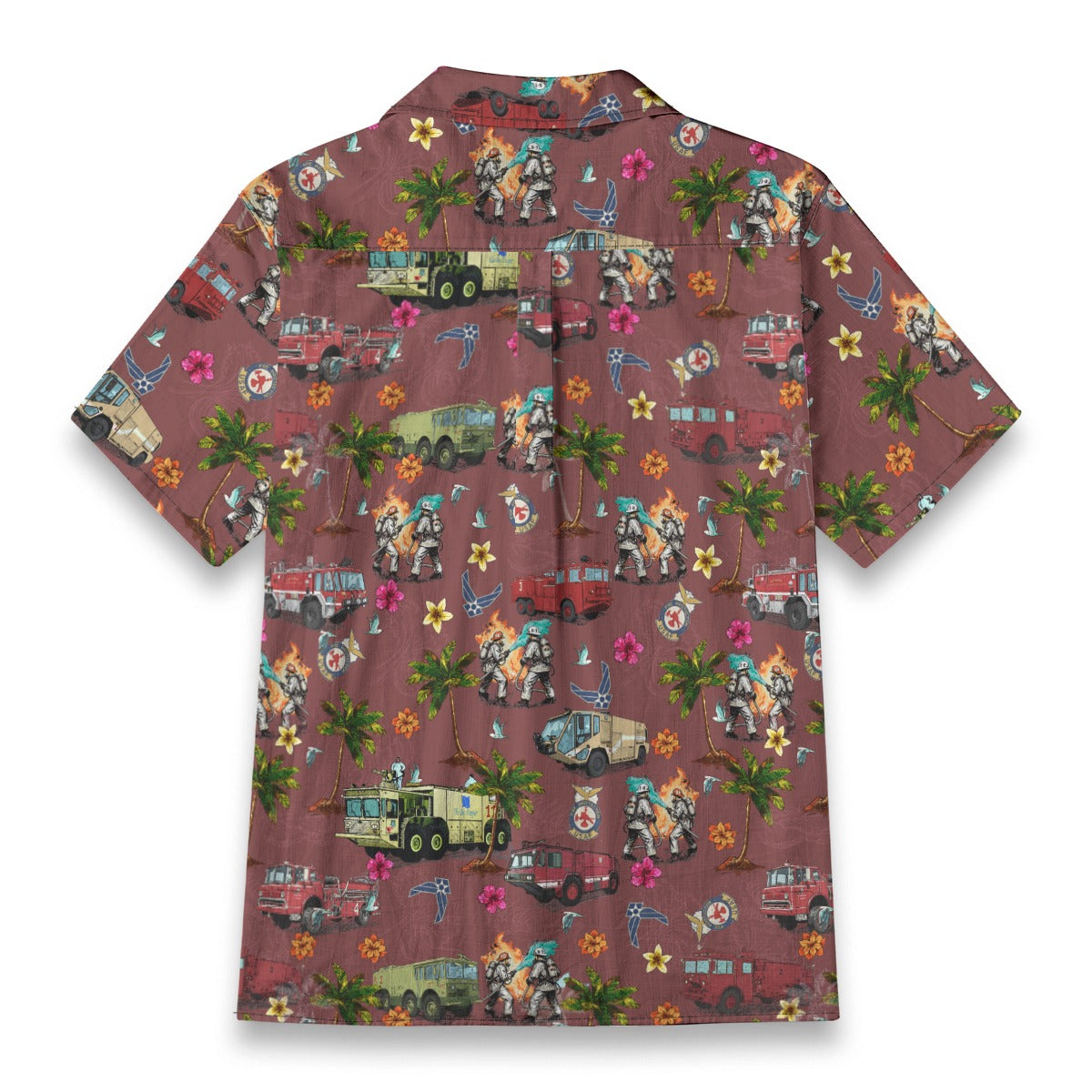 Air Force Firefighters Fundraiser Hawaiian Shirt by Island Vibes For Life - Red