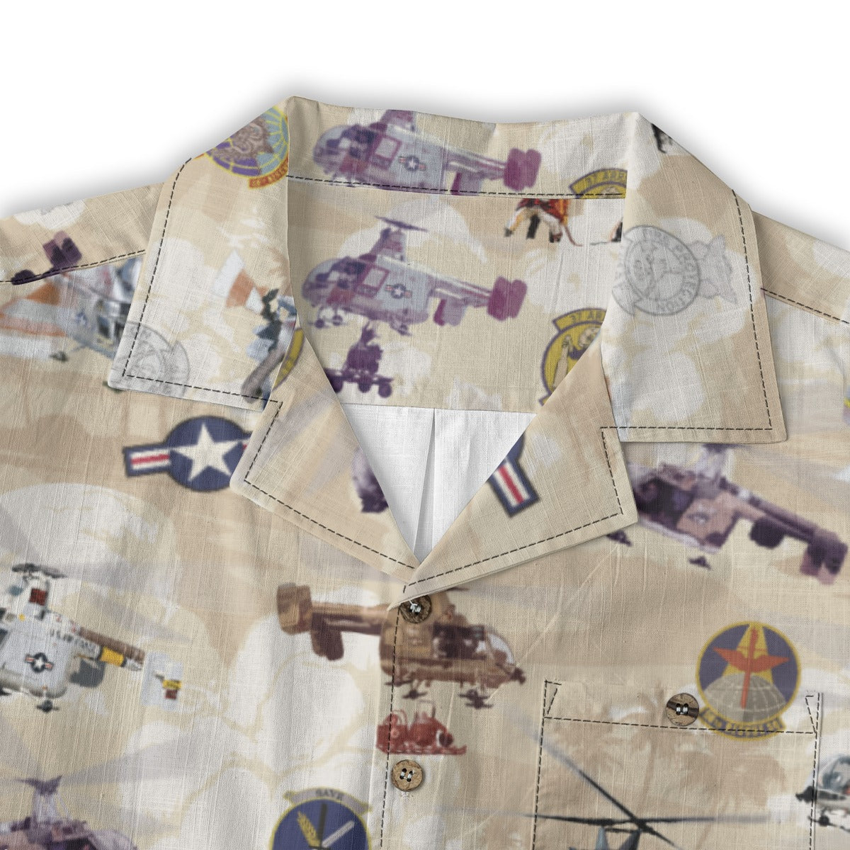 HH-43 "Huskie" Hawaiian Shirt – Cotton Edition | PEDRO-Inspired Vintage Aviation Vibes - Begie
