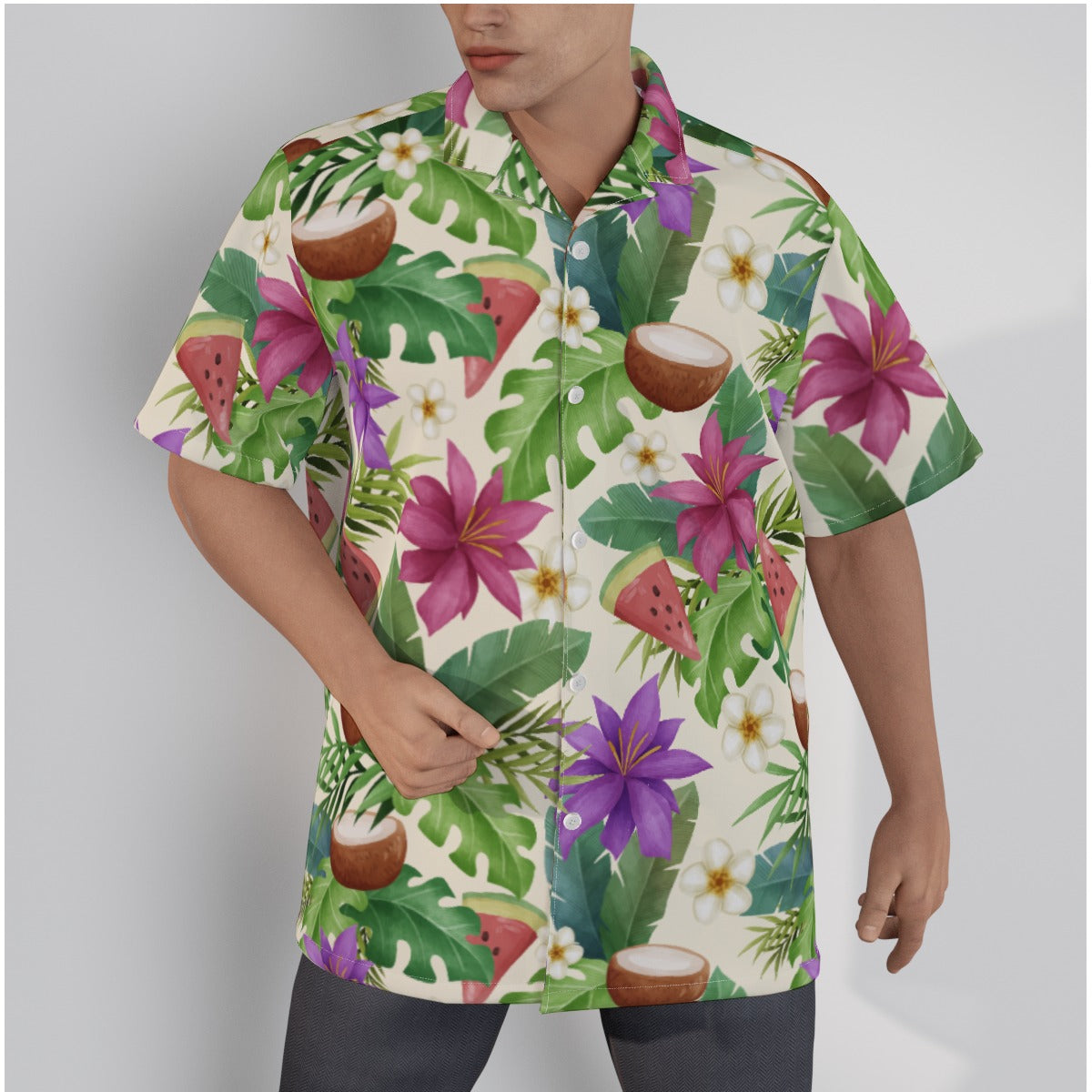 "Exotic Fruit Blossom" Hawaiian Shirt -Cotton