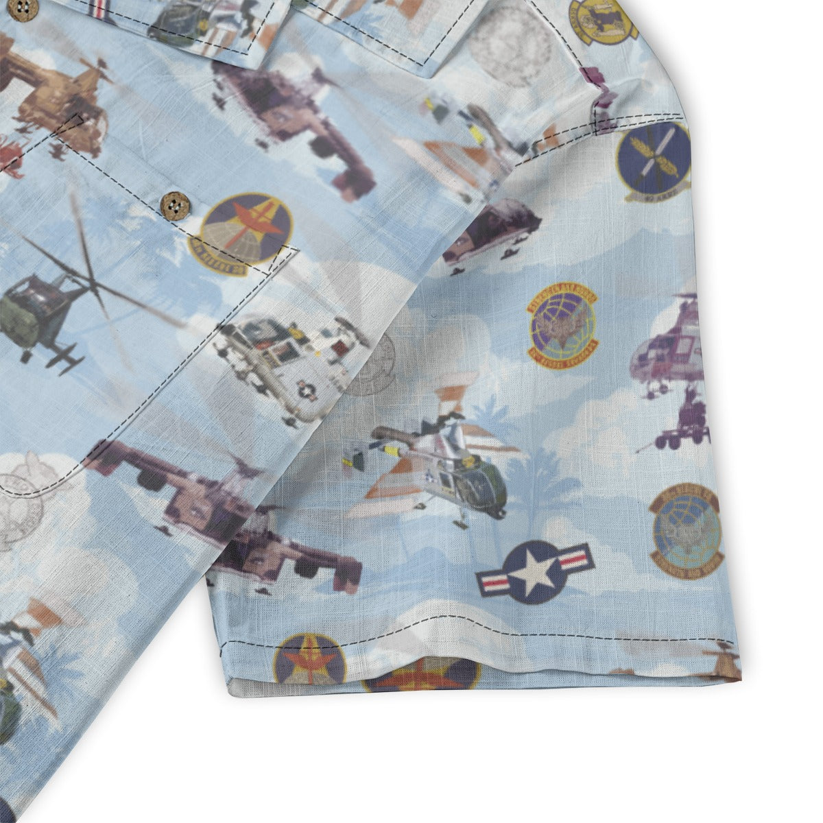 HH-43 "Huskie" Hawaiian Shirt – Cotton Edition | PEDRO-Inspired Vintage Aviation Vibes - Blue