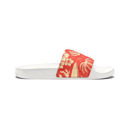 "Tropical Radiance in Red" Men's Beach Sandals