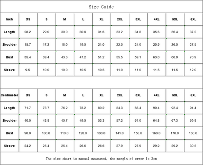 Size Guide for Hawaiian Shirts