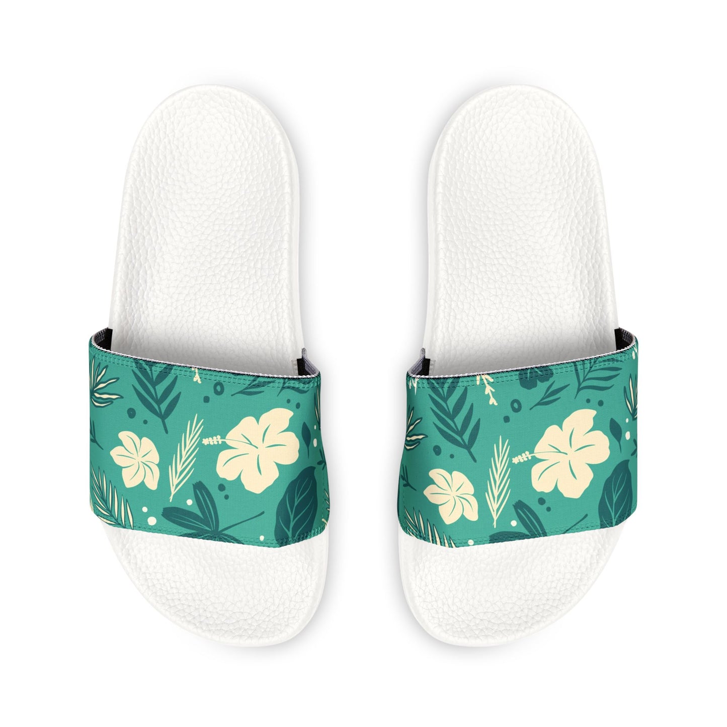 "Tropical Whispers: Teal Tapestry" Men's Beach Sandals