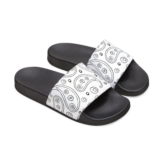 "White Paisley Breeze" Men's Beach Sandals