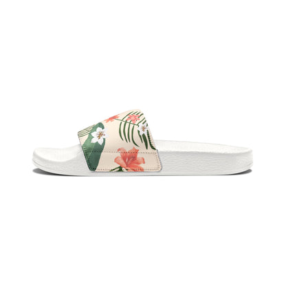 "Hibiscus Palm Oasis" Men's Beach Sandals