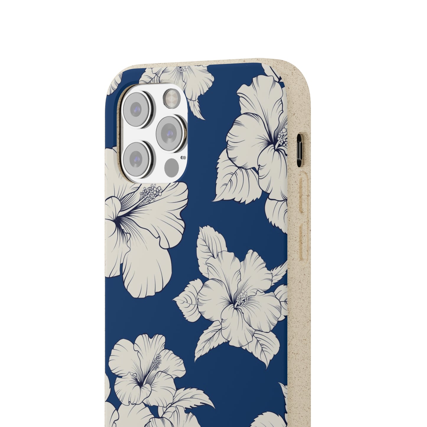 "Classic White Hibiscus"  Eco Biodegradable Phone Cases - iPhone and Galaxy