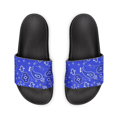 "Blue Paisley Bliss" Men's Beach Sandals