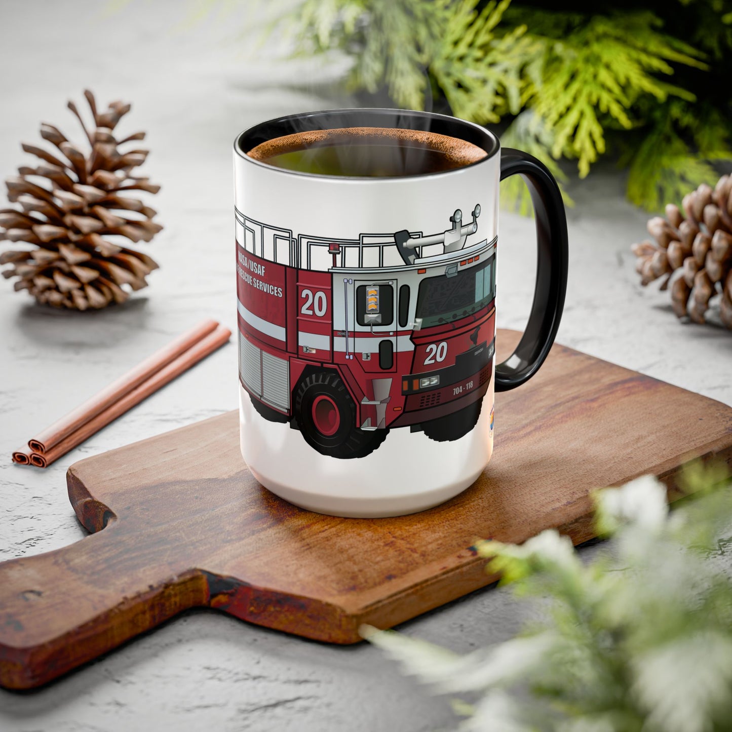 NASA / USAF Oshkosh T-1500 Crash Fire Rescue Coffee Mug by Island Vibes For Life