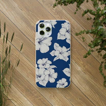 "Classic White Hibiscus"  Eco Biodegradable Phone Cases - iPhone and Galaxy