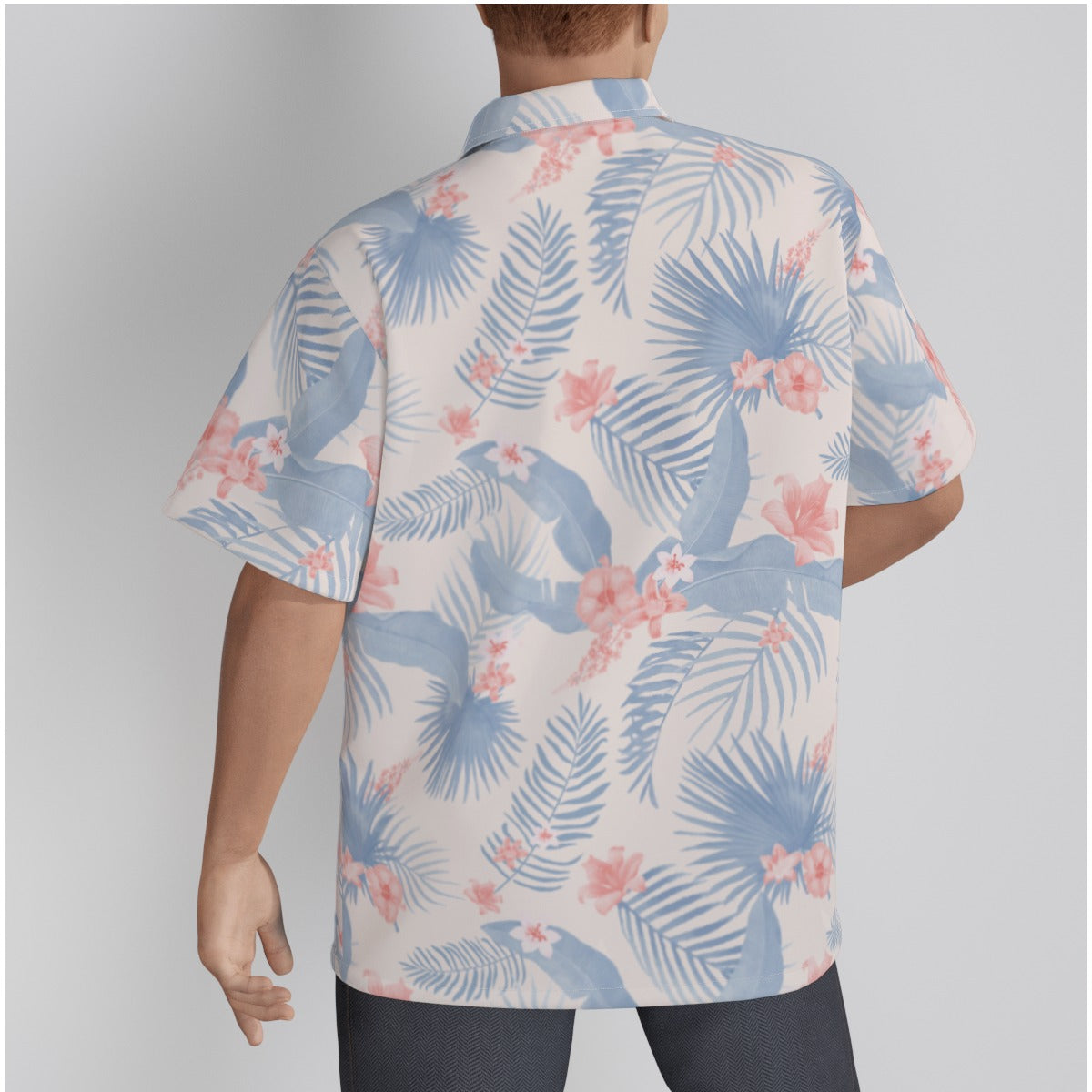 "Tropical Bliss, Coral Hibiscus" Hawaiian Shirt - Cotton