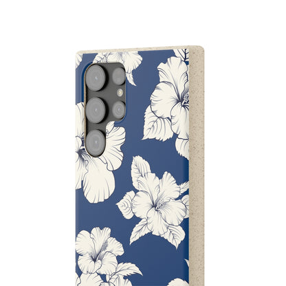 "Classic White Hibiscus"  Eco Biodegradable Phone Cases - iPhone and Galaxy