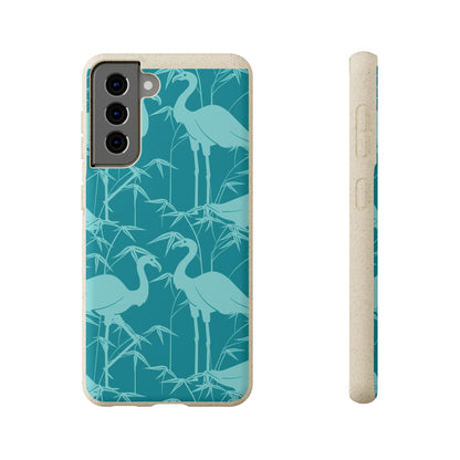 "Egrets in Teal" Eco Biodegradable Cases - iPhone and Galaxy