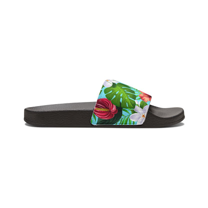 "Jungle Odyssey Hues: Celadon Blue" Women's Beach Sandals