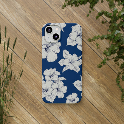 "Classic White Hibiscus"  Eco Biodegradable Phone Cases - iPhone and Galaxy