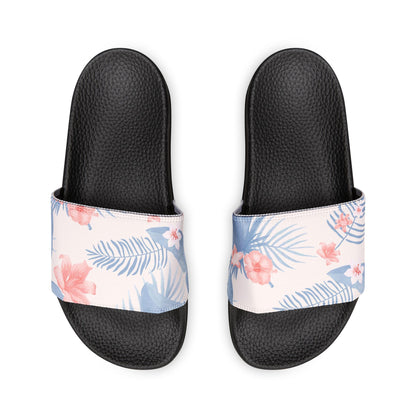 "Tropical Bliss: Coral Hibiscus Dreams" Men's Beach Sandals