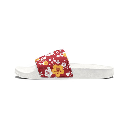 "Plum Crazy: a Floral Design"  Men's Beach Sandals