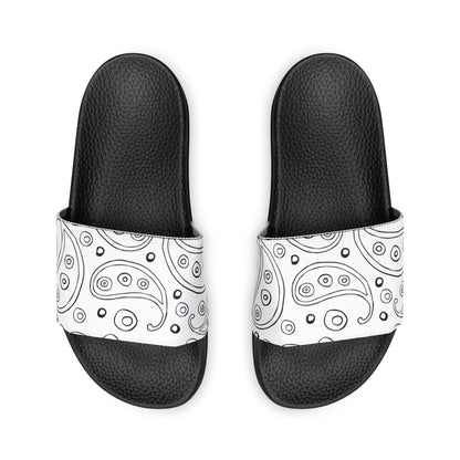 "White Paisley Breeze" Men's Beach Sandals