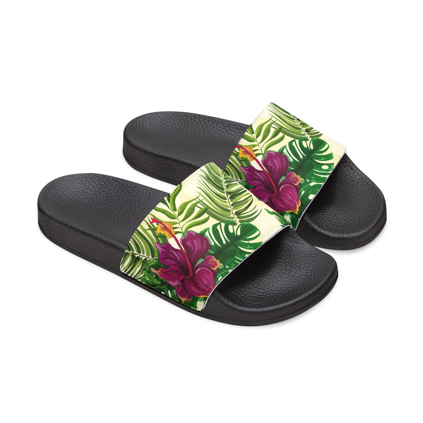 "Sunny Hibiscus Blooms" Men's Beach Sandals