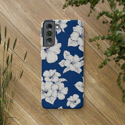 "Classic White Hibiscus"  Eco Biodegradable Phone Cases - iPhone and Galaxy