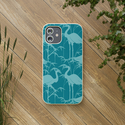 "Egrets in Teal" Eco Biodegradable Cases - iPhone and Galaxy