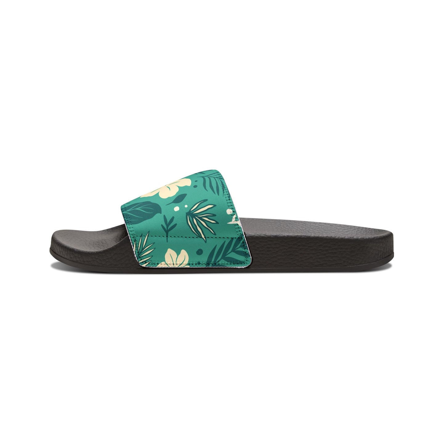 "Tropical Whispers: Teal Tapestry" Men's Beach Sandals