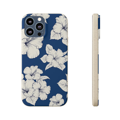 "Classic White Hibiscus"  Eco Biodegradable Phone Cases - iPhone and Galaxy