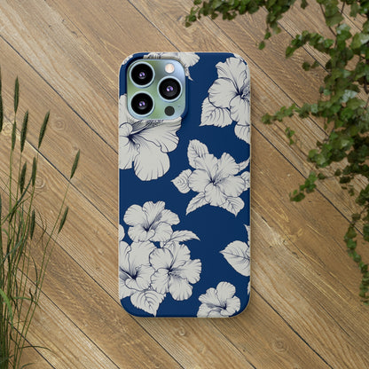 "Classic White Hibiscus"  Eco Biodegradable Phone Cases - iPhone and Galaxy