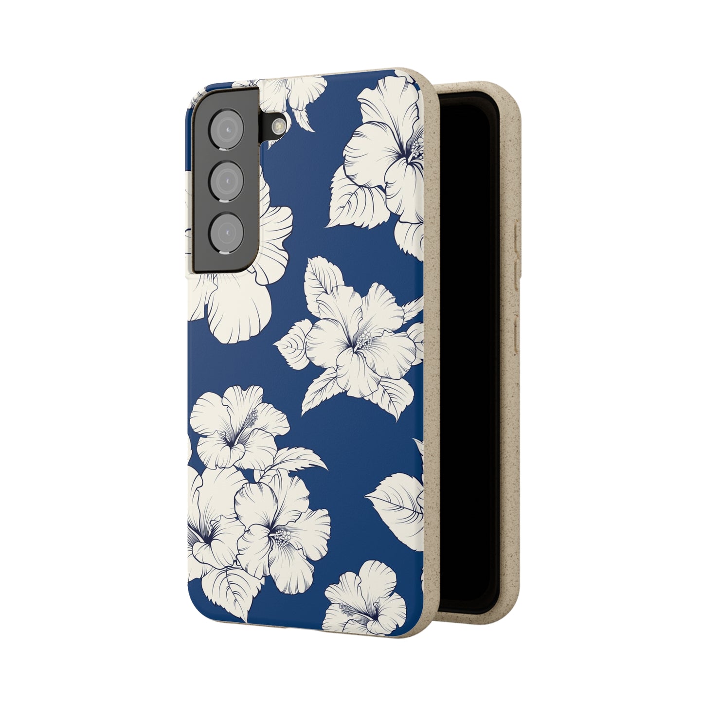 "Classic White Hibiscus"  Eco Biodegradable Phone Cases - iPhone and Galaxy