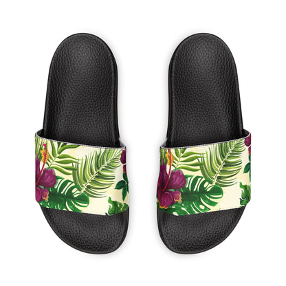 "Sunny Hibiscus Blooms" Men's Beach Sandals