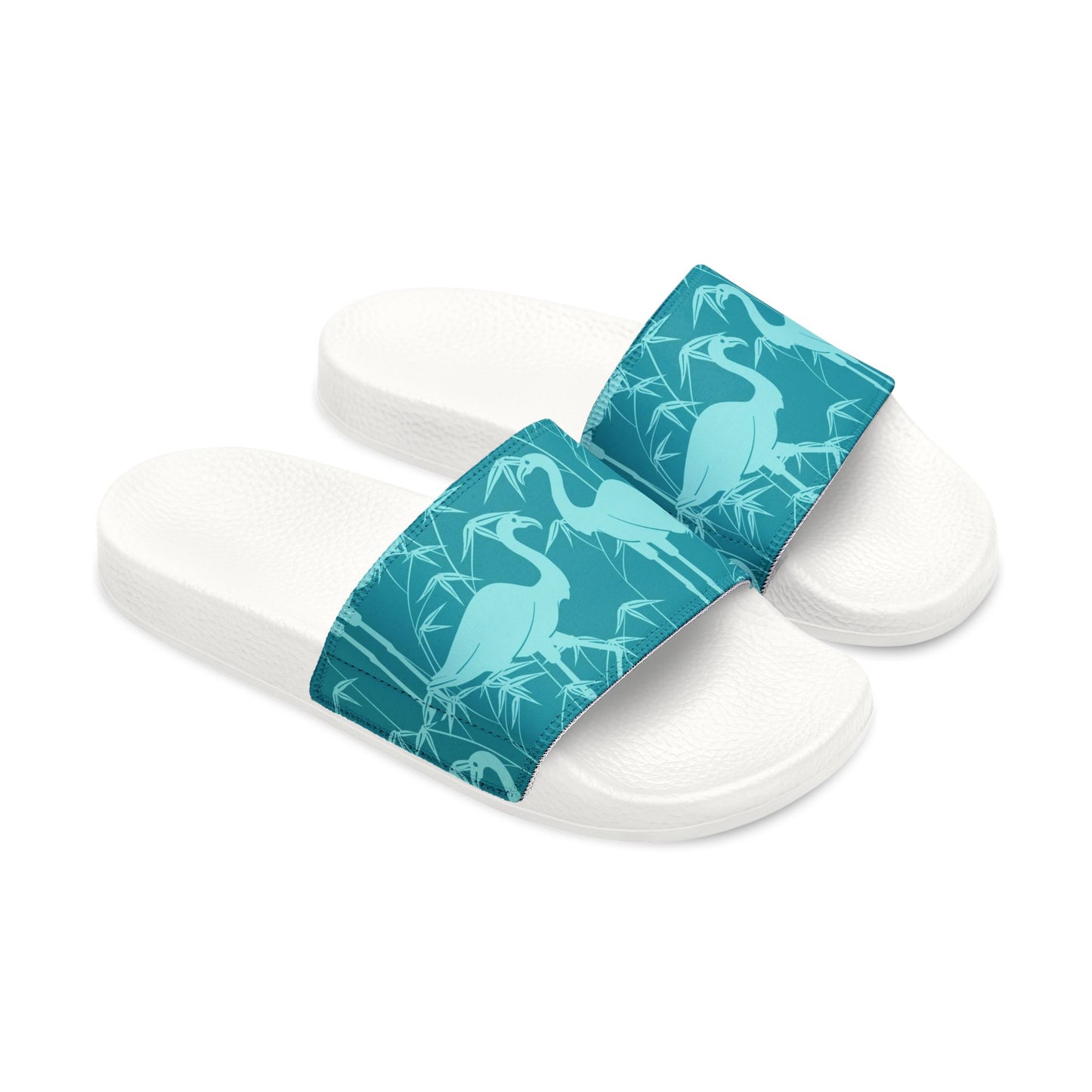 "Egrets In Teal" Women's Beach Sandals