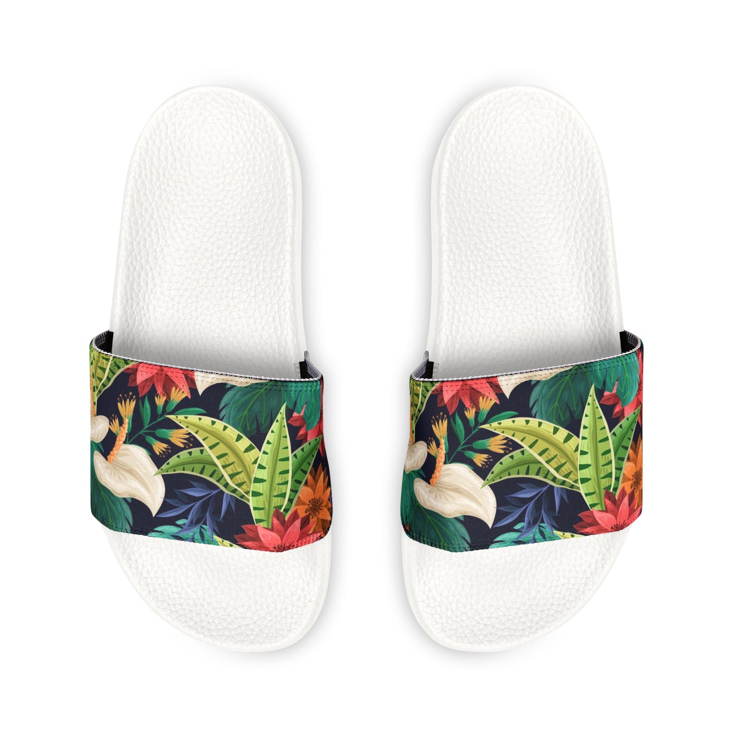 "Nocturnal Blooms: Nighttime Botanical Beauty" Men's Beach Sandals