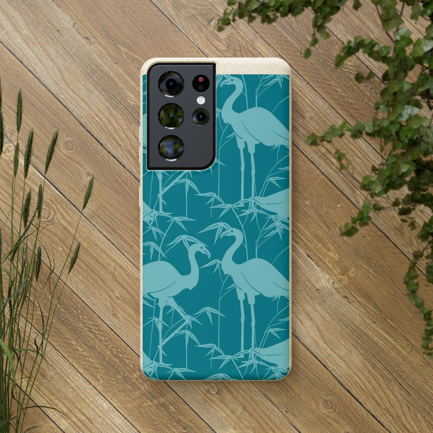 "Egrets in Teal" Eco Biodegradable Cases - iPhone and Galaxy