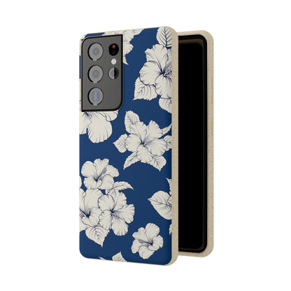 "Classic White Hibiscus"  Eco Biodegradable Phone Cases - iPhone and Galaxy