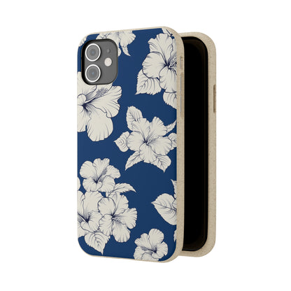 "Classic White Hibiscus"  Eco Biodegradable Phone Cases - iPhone and Galaxy