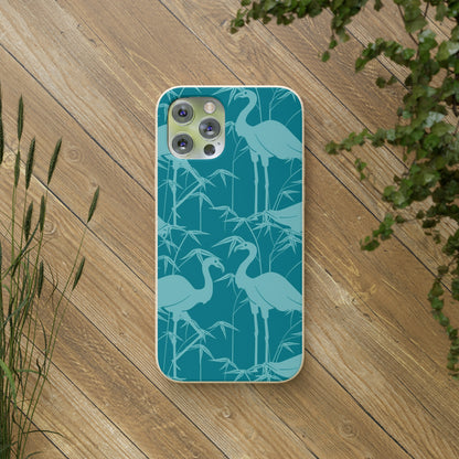 "Egrets in Teal" Eco Biodegradable Cases - iPhone and Galaxy