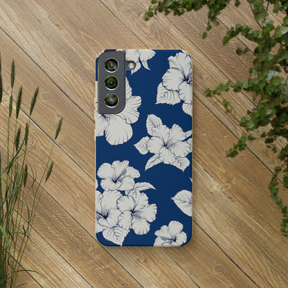 "Classic White Hibiscus"  Eco Biodegradable Phone Cases - iPhone and Galaxy