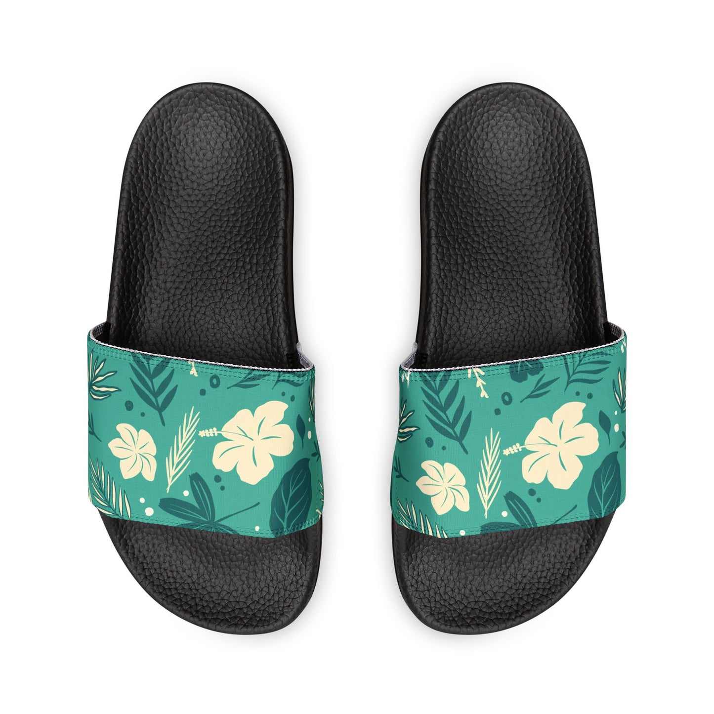 "Tropical Whispers: Teal Tapestry" Men's Beach Sandals