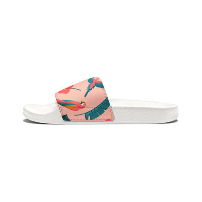 "Colorful Plumage: Pink Paradise" Men's Beach Sandals