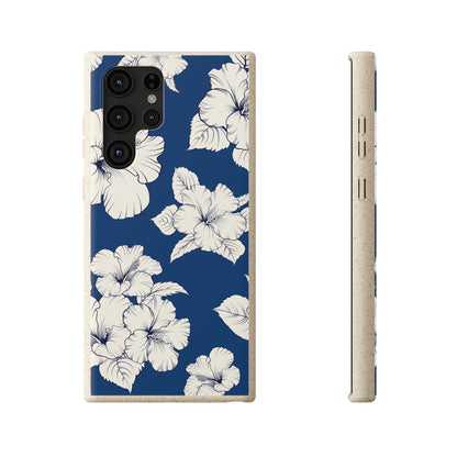 "Classic White Hibiscus"  Eco Biodegradable Phone Cases - iPhone and Galaxy