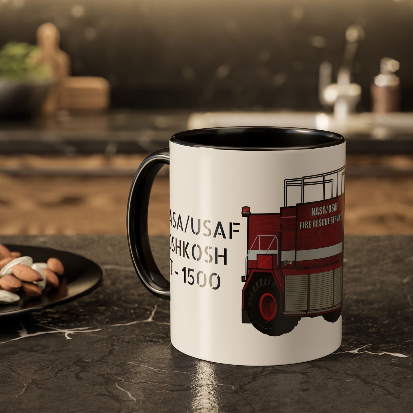 NASA / USAF Oshkosh T-1500 Crash Fire Rescue Coffee Mug by Island Vibes For Life