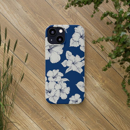 "Classic White Hibiscus"  Eco Biodegradable Phone Cases - iPhone and Galaxy