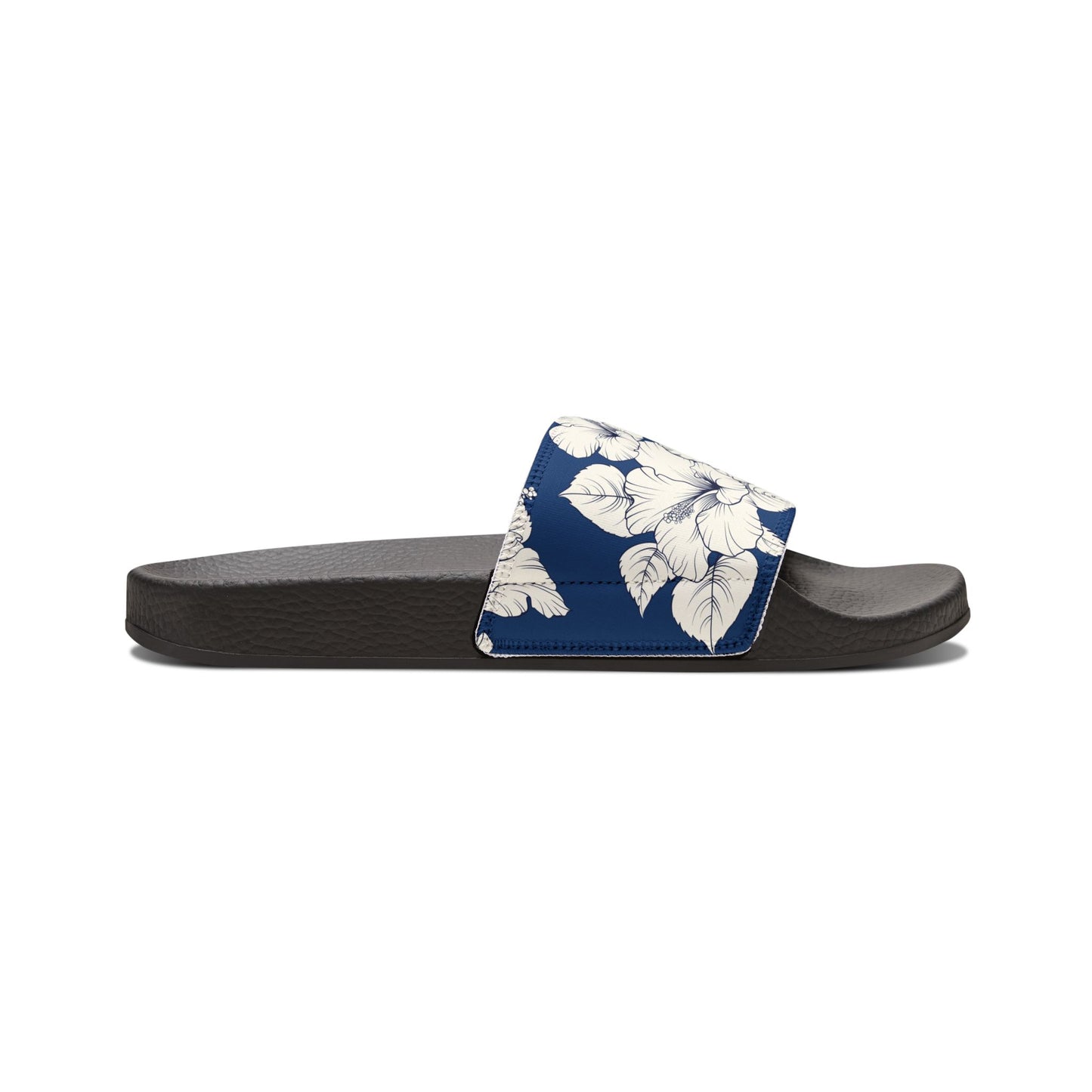 "Classic White Hibiscus" Men's Beach Sandals