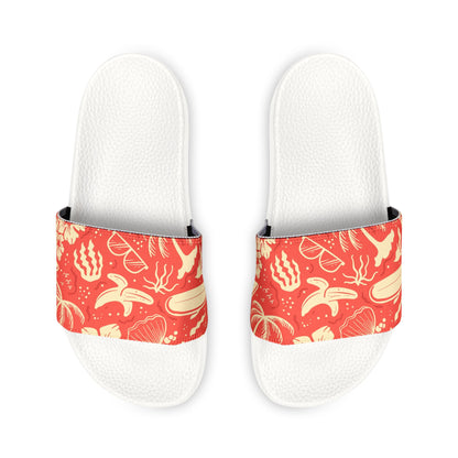 "Tropical Radiance in Red" Men's Beach Sandals