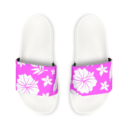 "White Hibiscus Escape" Men's Beach Sandals