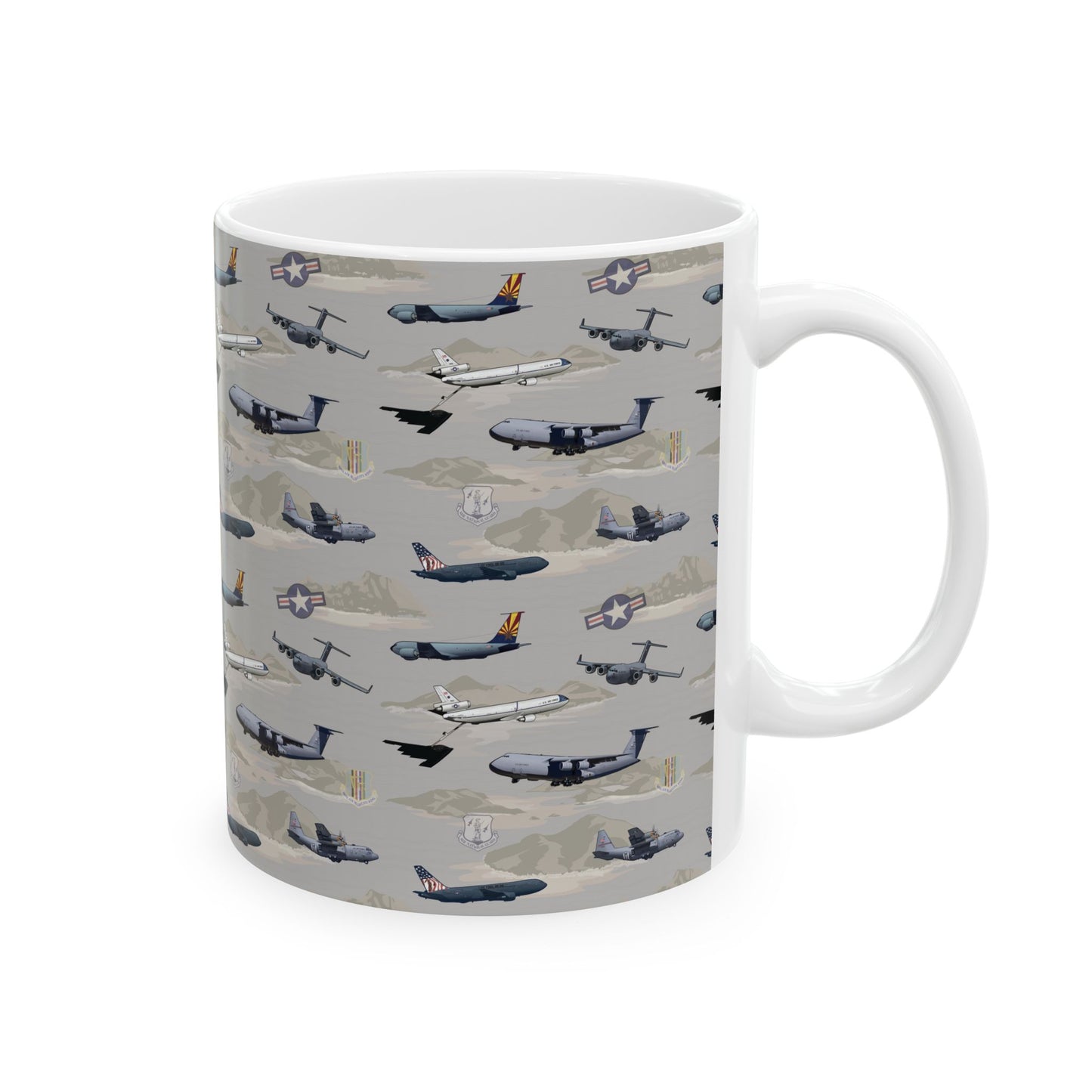 Airplane Beige Ceramic Mug, (11oz, 15oz)