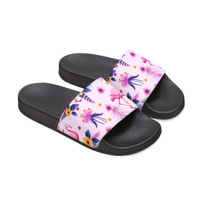 "Pink Flamingo Carnival: Exotic Bliss" Women's Beach Sandals